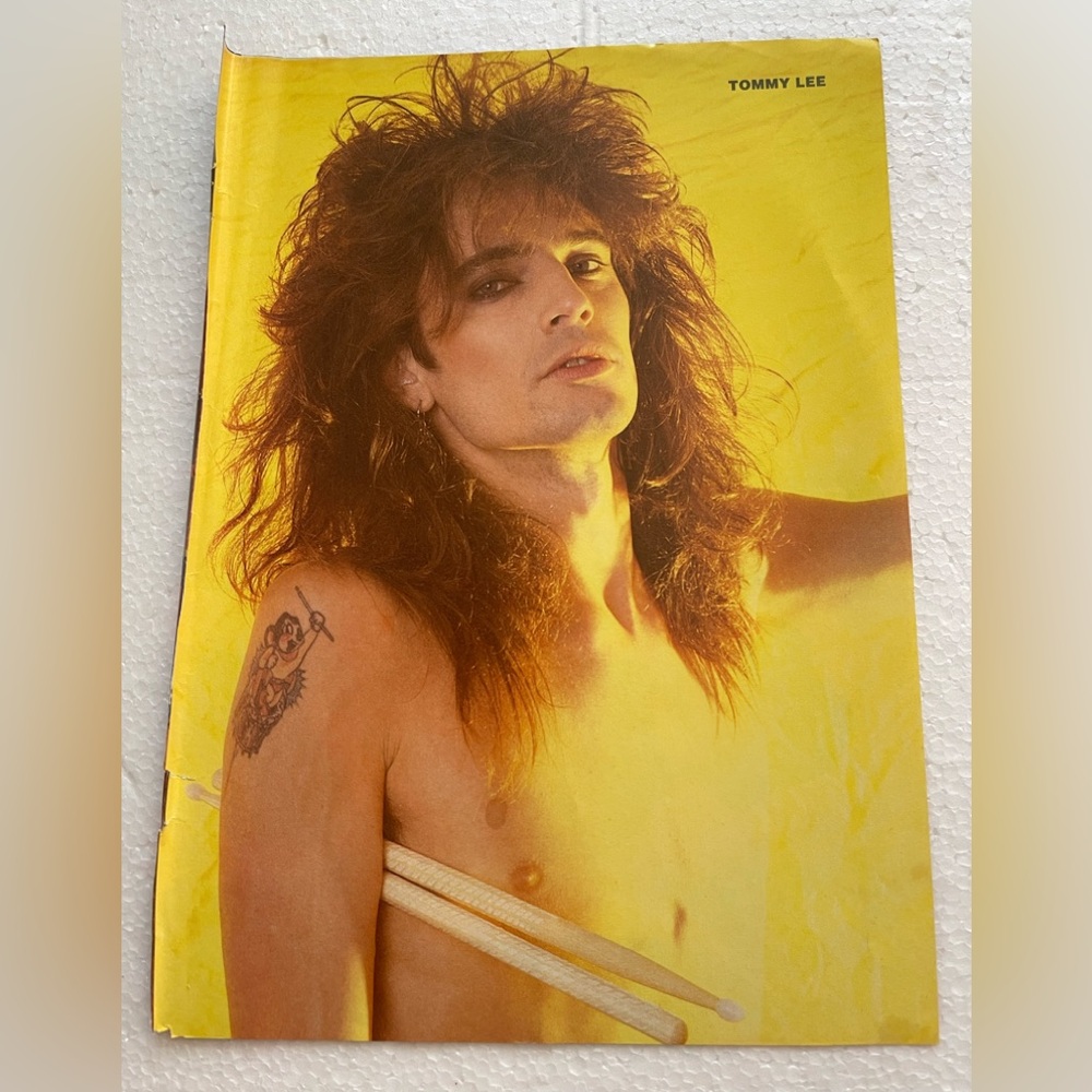 Tommy Lee Pinup with Drumsticks